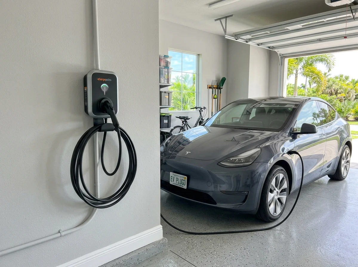 Level 2 Home EV Charger Installation in Naples FL Garage