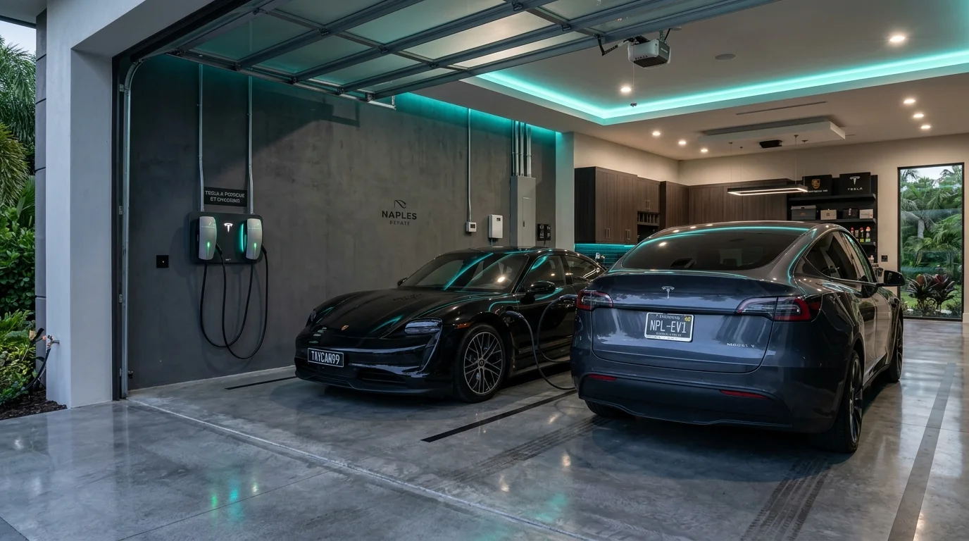 Professional Level 2 EV Charger Installation in a Luxury Naples Garage